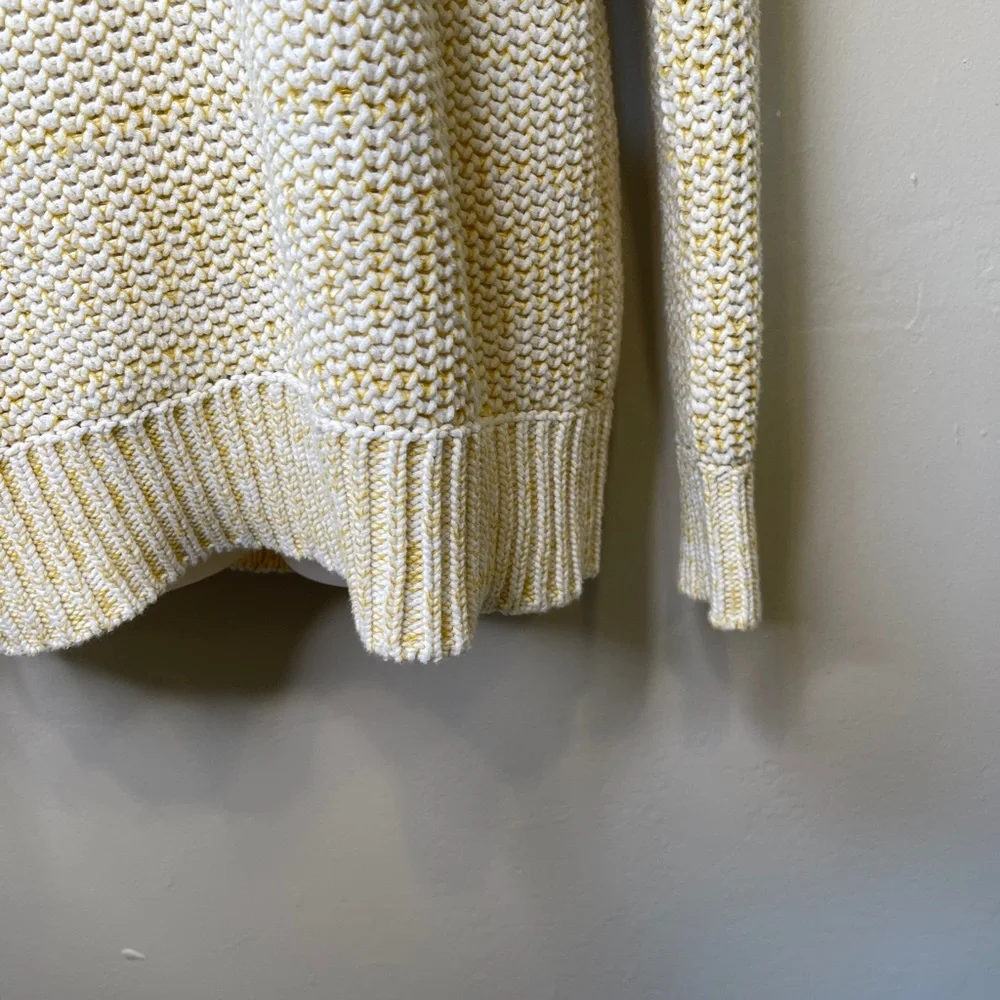 Vince | Chartreuse Chunky Knit Crew Neck Long Sleeve Banded Cuffs Tunic Sweater - Picture 8 of 13